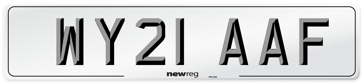 WY21 AAF Number Plate from New Reg